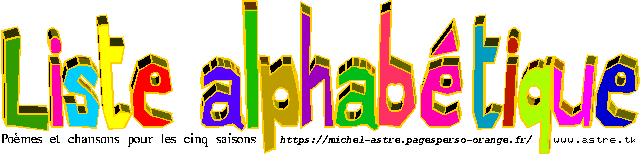 Liste alphabétique