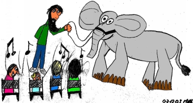 Un éléphant à l'école